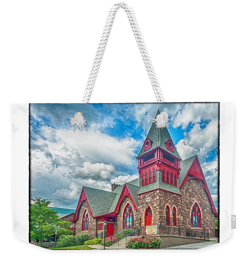 Churches Weekender Tote Bag featuring the photograph Trinity UCC by R Thomas Berner