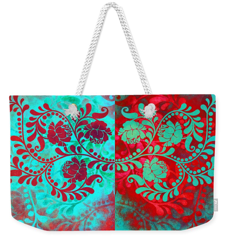 Ornament Weekender Tote Bag featuring the digital art Trip The Night Fantastic Together by Angelina Tamez
