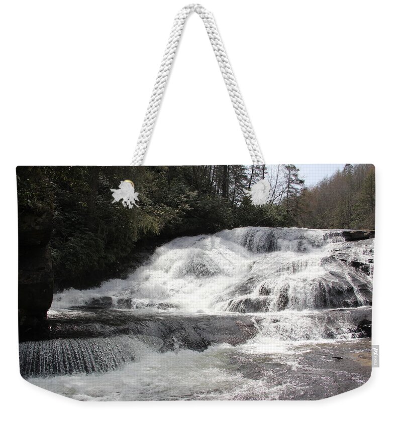 Waterfalls Weekender Tote Bag featuring the photograph Triple Falls by Allen Nice-Webb