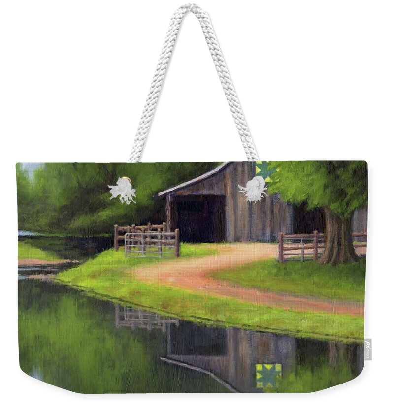 Barn Weekender Tote Bag featuring the painting Triple L Ranch by Janet King