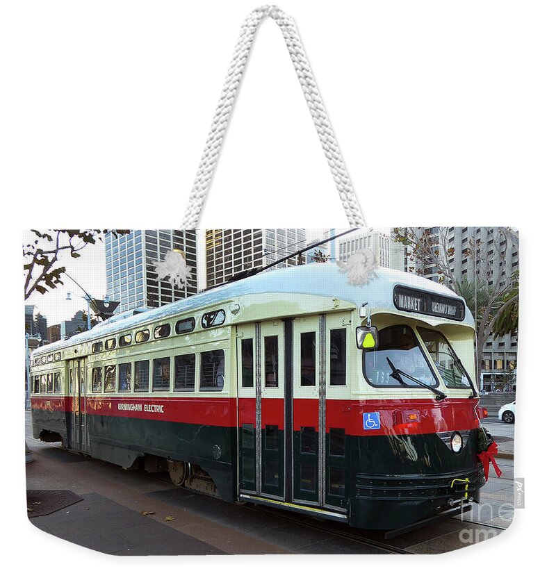 Cable Car Weekender Tote Bag featuring the photograph Trolley Number 1077 by Steven Spak