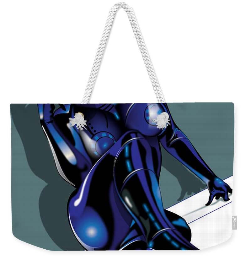 Heather Doss Weekender Tote Bag featuring the digital art Tron Girl by Brian Gibbs