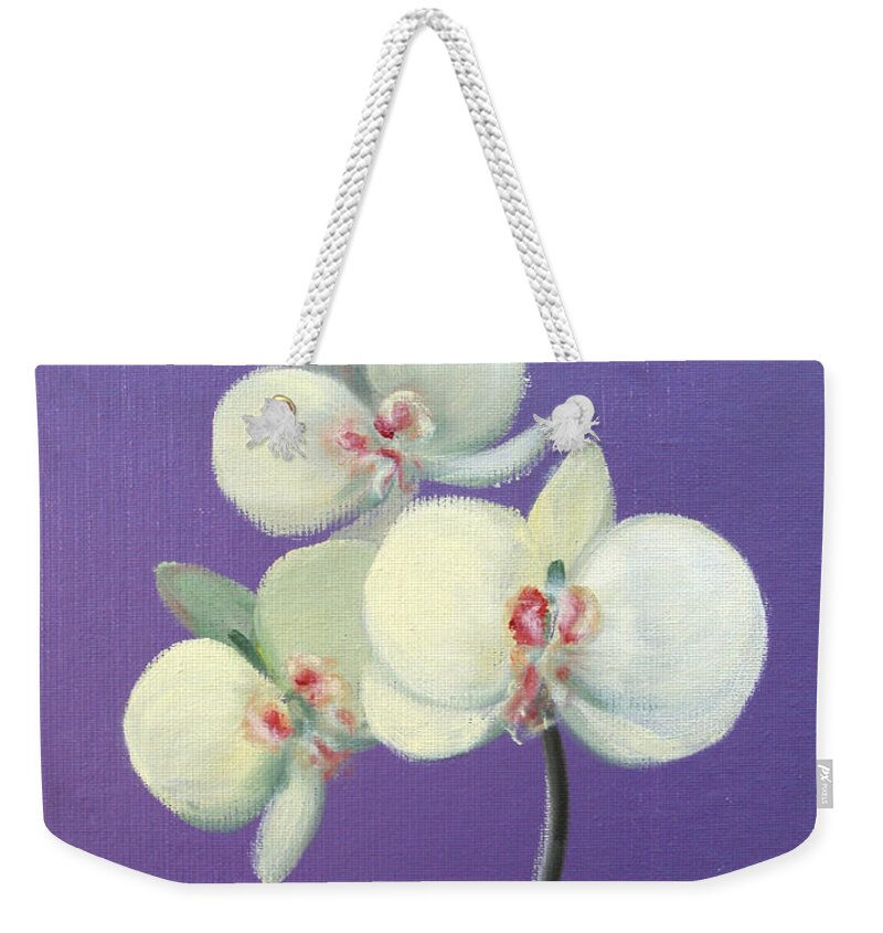 Original Weekender Tote Bag featuring the painting Tropical Elegance by Gina De Gorna