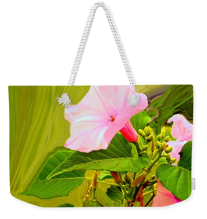 Flower Weekender Tote Bag featuring the photograph Tropical Pink by Ian MacDonald