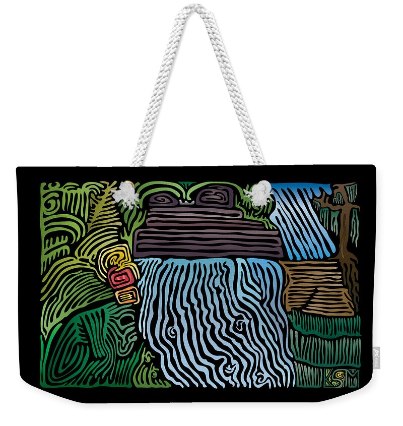 River Weekender Tote Bag featuring the digital art Tropical River by Kevin McLaughlin