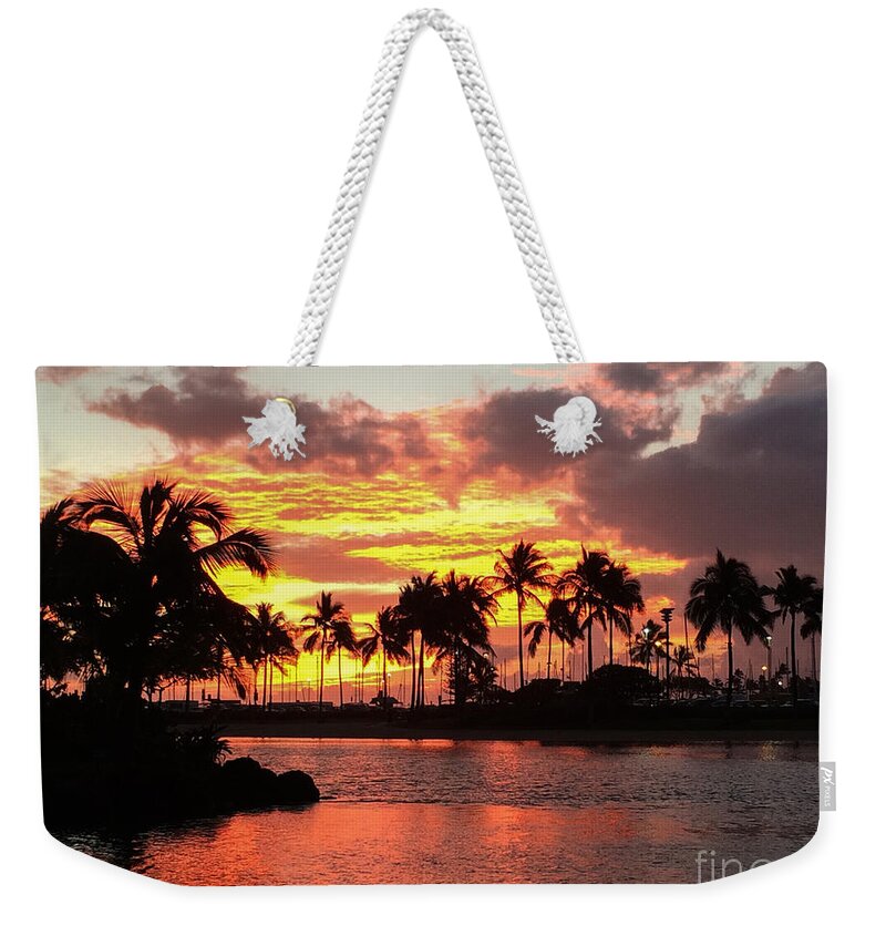 Sunset Weekender Tote Bag featuring the photograph Tropical Sunset by Kimberly Blom-Roemer