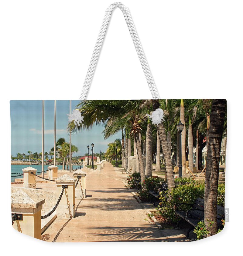 Pier Weekender Tote Bag featuring the photograph Tropical Walkway by Kelly Holm