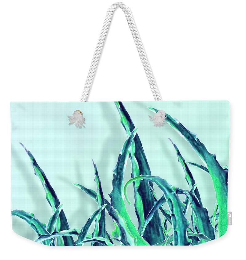 Summer Weekender Tote Bag featuring the painting Tropical cactus forever by Mark Ashkenazi