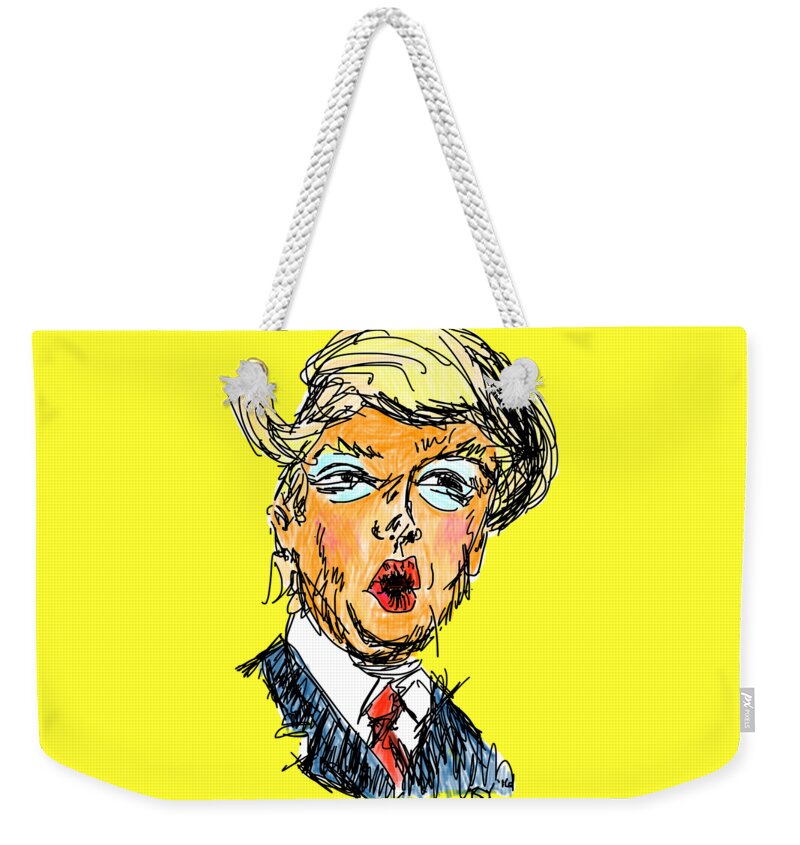 Donald Weekender Tote Bag featuring the digital art Trump by Robert Yaeger