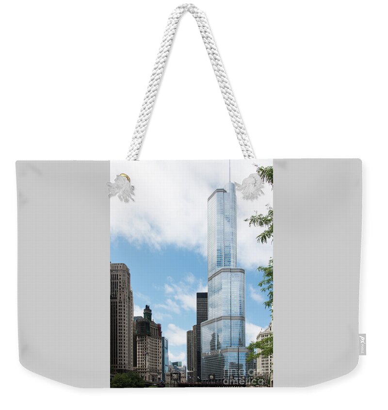 Boats Weekender Tote Bag featuring the photograph Trump Tower in Chicago by David Levin