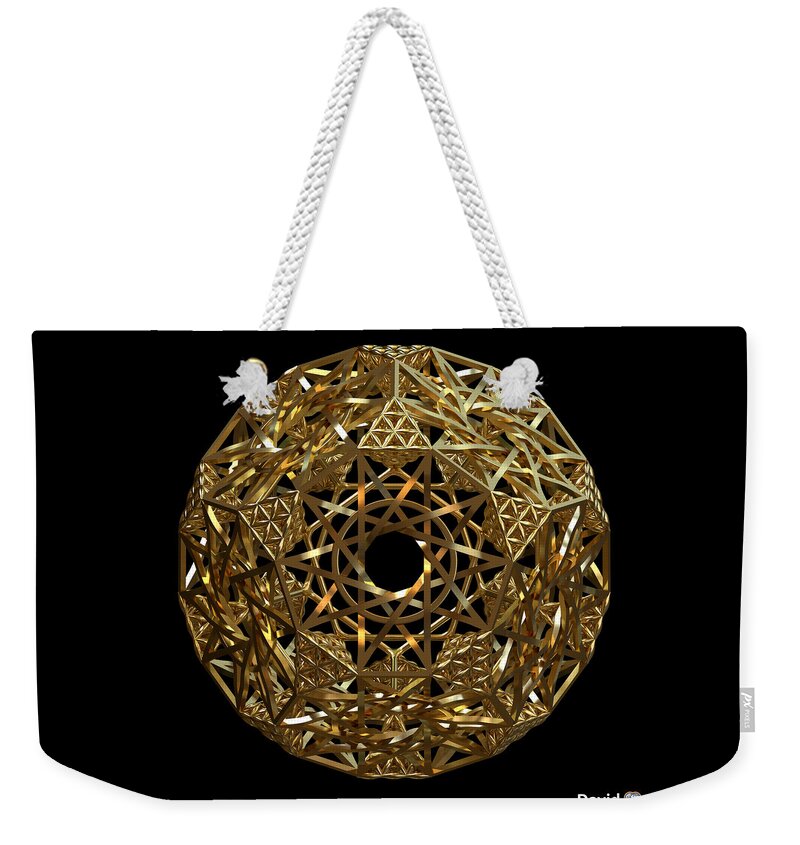 Dodecahedron Weekender Tote Bag featuring the digital art Truncated Hyper Dodecahedron by David Diamondheart