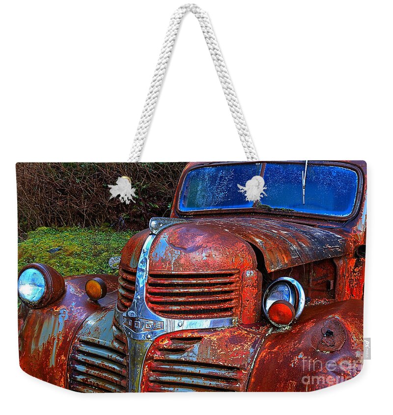 Dodge Truck Weekender Tote Bag featuring the photograph Trust Rusty by Adam Jewell
