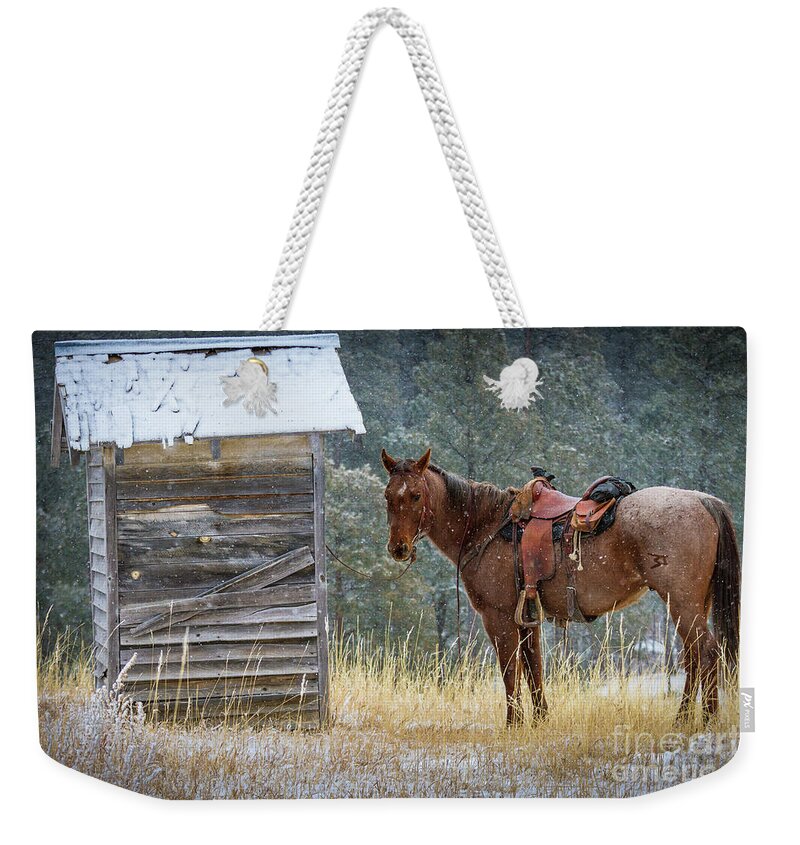 America Weekender Tote Bag featuring the photograph Trusty Horse by Inge Johnsson