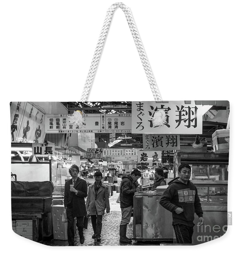 People Weekender Tote Bag featuring the photograph Tsukiji Shijo, Tokyo Fish Market, Japan 2 by Perry Rodriguez