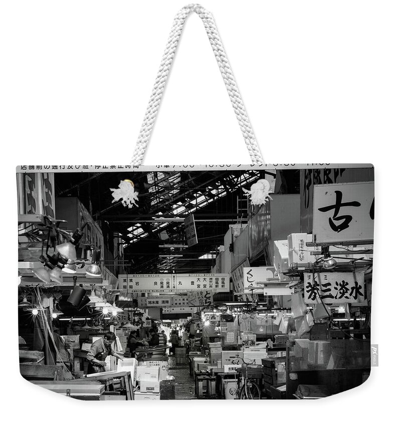 People Weekender Tote Bag featuring the photograph Tsukiji Shijo, Tokyo Fish Market, Japan by Perry Rodriguez
