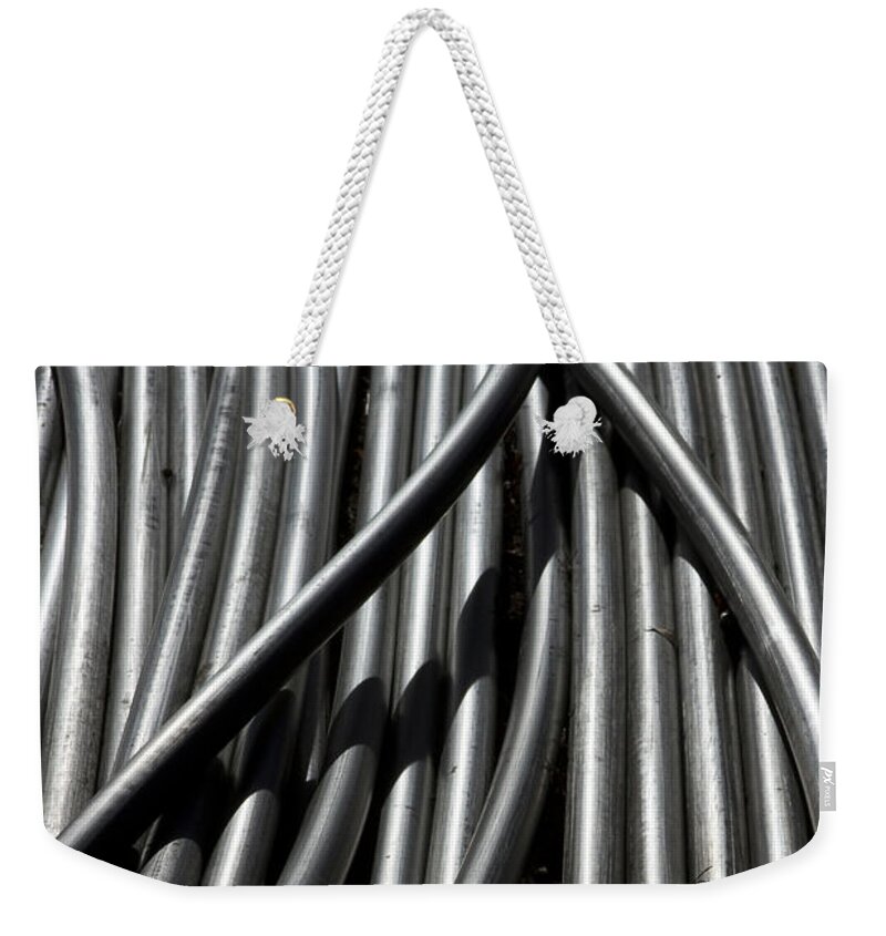Tubes Weekender Tote Bag featuring the photograph Tubular Abstract Art Number 13 by James BO Insogna