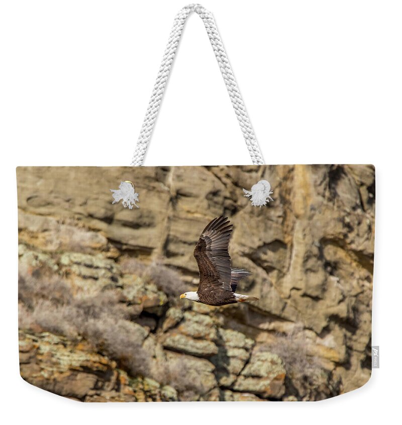 California Weekender Tote Bag featuring the photograph Tule Lake Eagle by Marc Crumpler