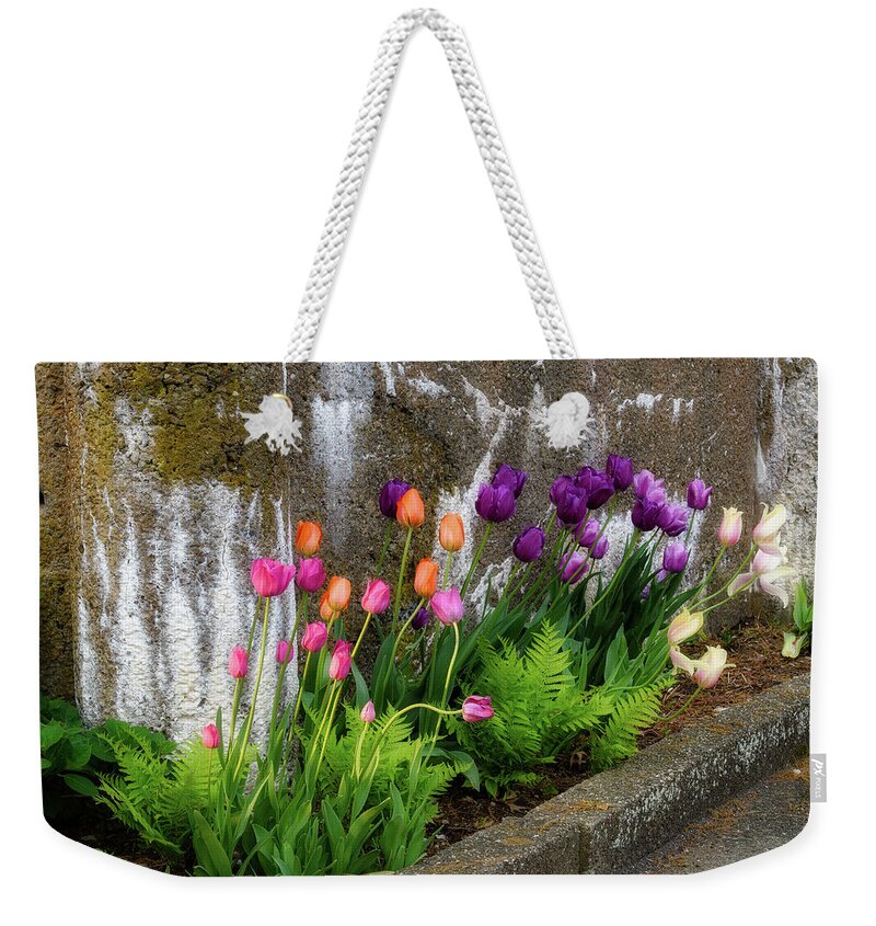 Tulips Weekender Tote Bag featuring the photograph Tulips in Ruin by Michael Hubley