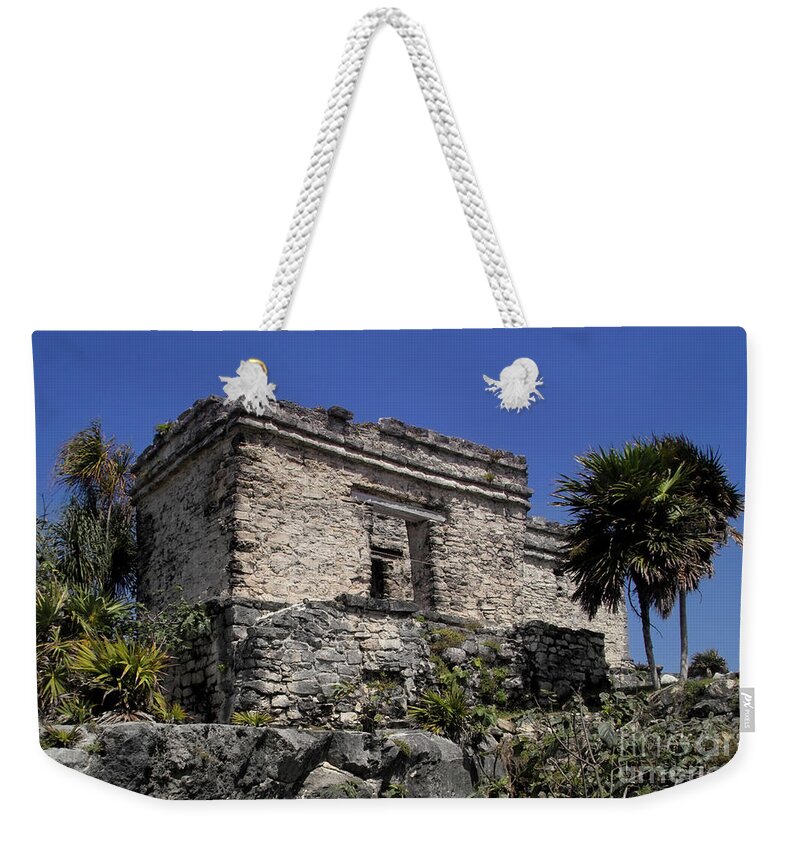 Tulum Weekender Tote Bag featuring the photograph Tulum Ruins Mexico by Kimberly Blom-Roemer