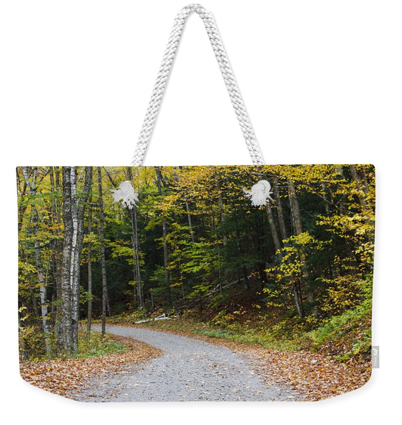 Benton Weekender Tote Bag featuring the photograph Tunnel Brook Road - Benton New Hampshire by Erin Paul Donovan