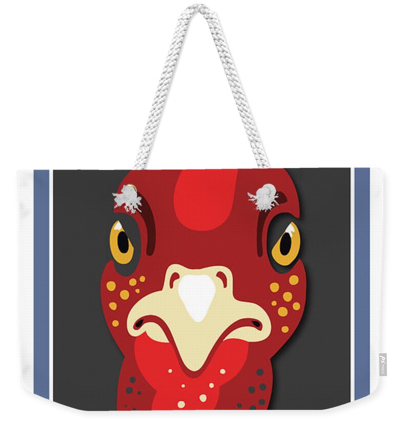 Brookline Turkeys Weekender Tote Bag featuring the digital art Turkey Stare by Caroline Barnes