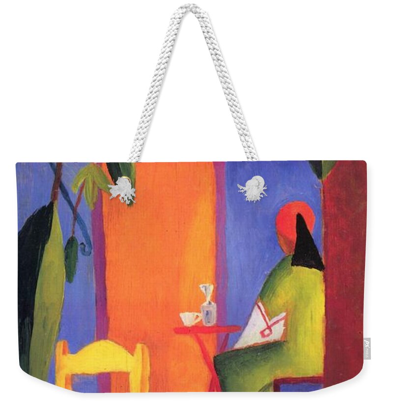 Cafe Weekender Tote Bag featuring the painting Turkish Cafe II by Pam Neilands
