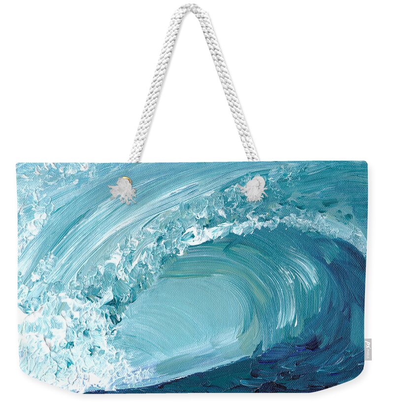 Wave Weekender Tote Bag featuring the painting Turquoise Room by Shelley Myers