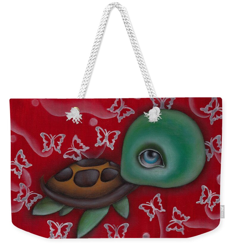 Animal Weekender Tote Bag featuring the painting Turtle by Abril Andrade