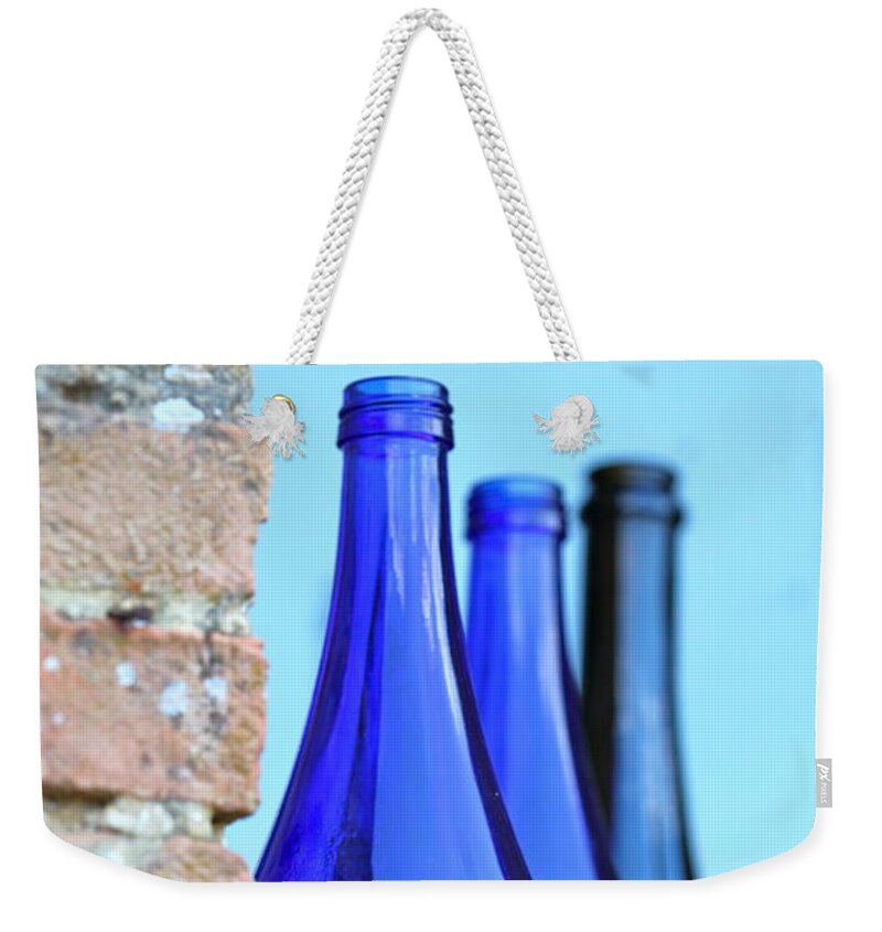 Blue Weekender Tote Bag featuring the photograph Tuscan Blue Reflections by Nadine Rippelmeyer