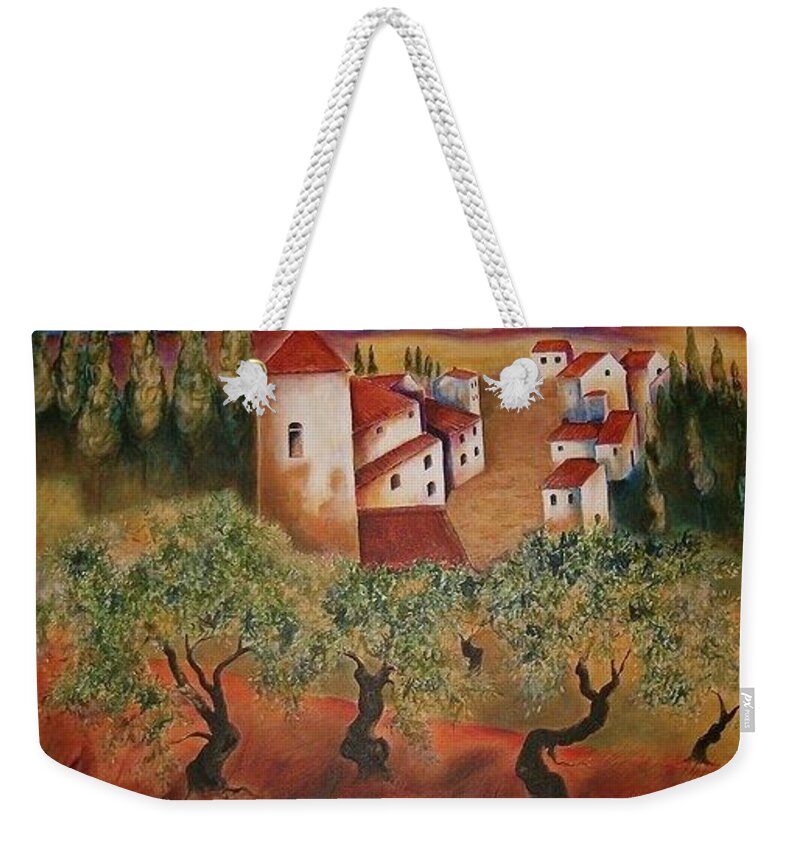 Weekender Tote Bag featuring the photograph Tuscany Landscape by Elizabeth Hoare Gregory