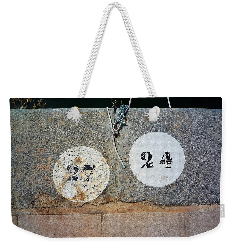 Number Weekender Tote Bag featuring the photograph Twenty Four by Charles Stuart