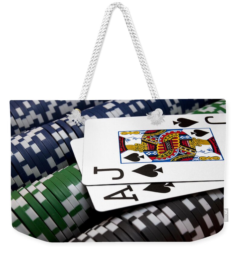 Playing Weekender Tote Bag featuring the photograph Twenty One by Ricky Barnard