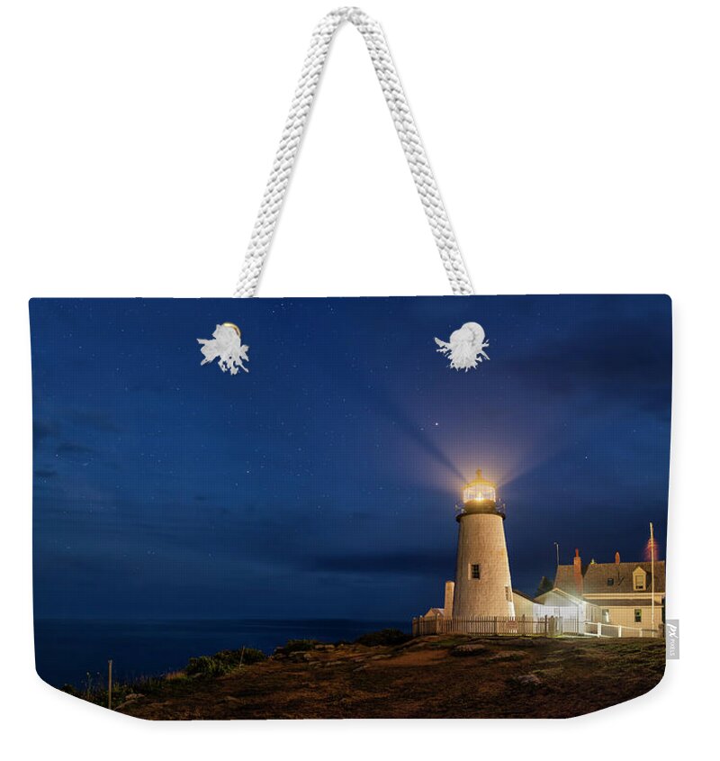 Pemaquid Lighthouse Weekender Tote Bag featuring the photograph Twilight at Pemaquid Light by Mark Papke