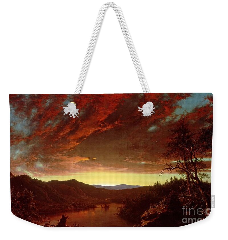 Twilight Weekender Tote Bag featuring the painting Twilight in the Wilderness by Frederic Edwin Church