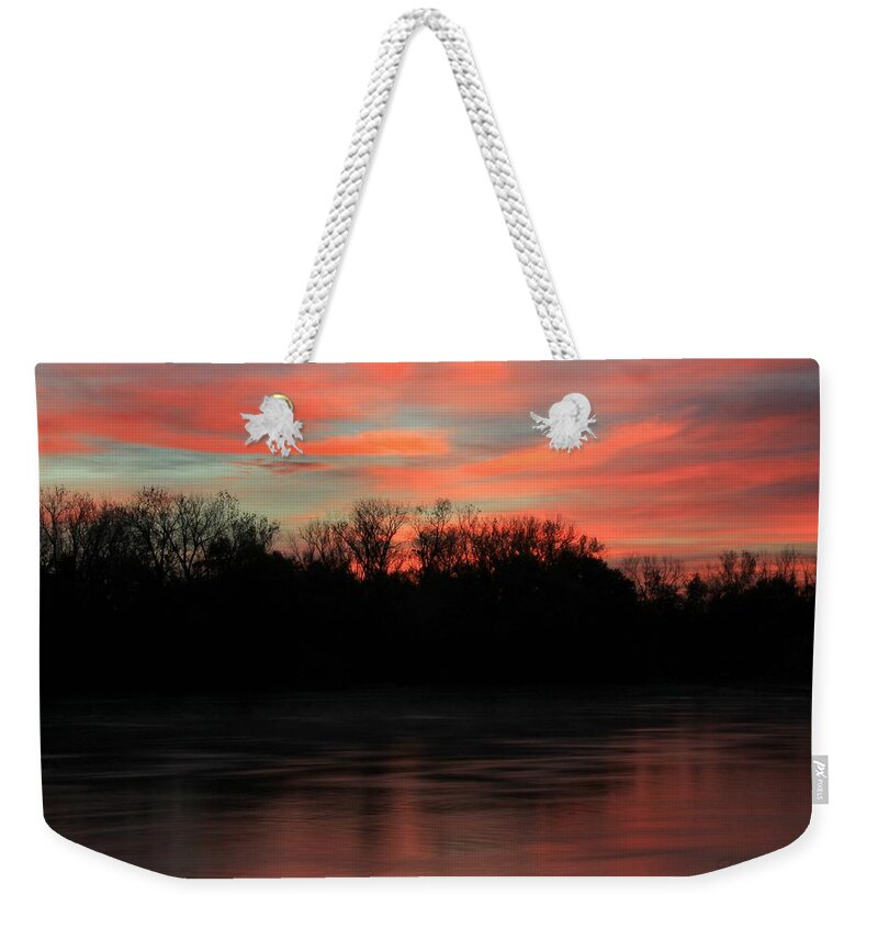 Home Weekender Tote Bag featuring the photograph Twilight on the River by Chris Berry