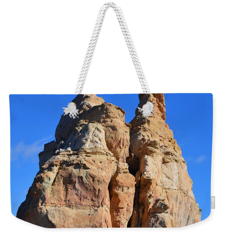 Southwest Landscape Weekender Tote Bag featuring the photograph Twin peaks by Robert WK Clark