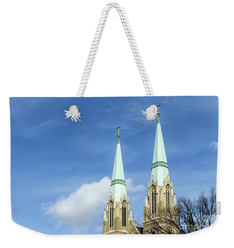 Twin Spires Weekender Tote Bag featuring the photograph Twin Spires by Imagery by Charly