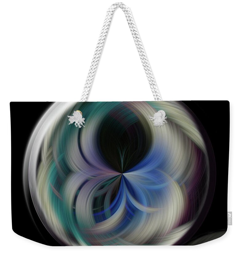 Abstract Weekender Tote Bag featuring the photograph Twirl Line Orb by Judy Wolinsky