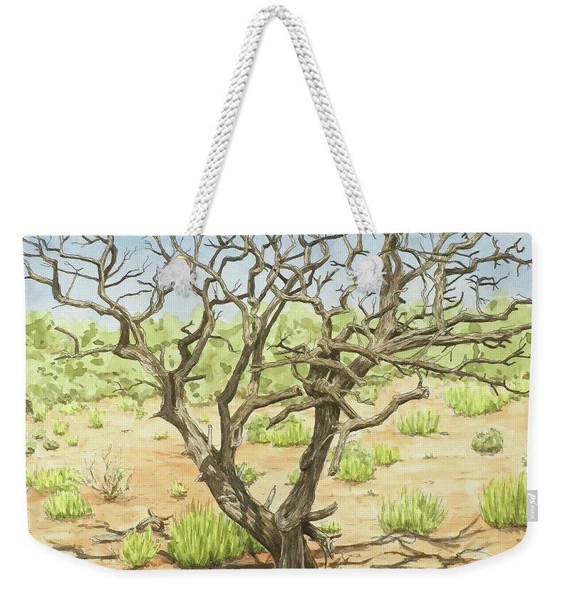 Desert Weekender Tote Bag featuring the painting Twisted by Rick Adleman