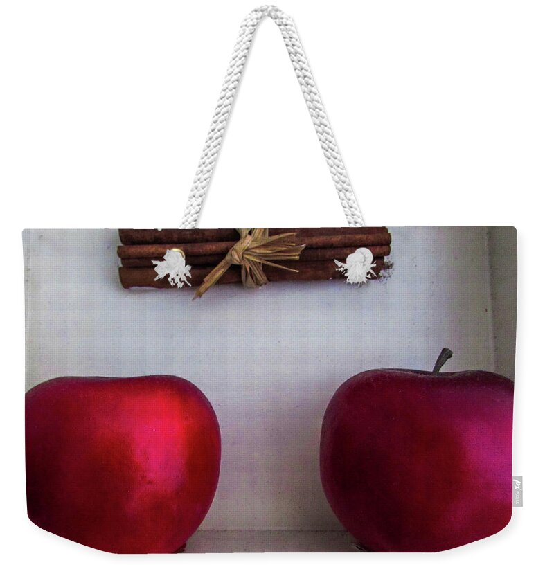 Apple Weekender Tote Bag featuring the photograph Two Apples by Cesar Vieira