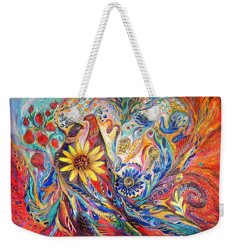 Original Weekender Tote Bag featuring the painting Two Couples II by Elena Kotliarker