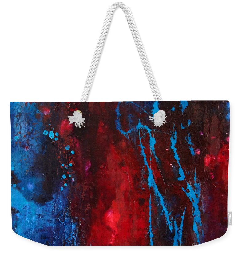 Abstract Weekender Tote Bag featuring the painting Two Extremes by Valerie Travers