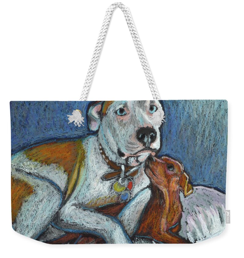  Weekender Tote Bag featuring the painting Two in the Bed by Ande Hall
