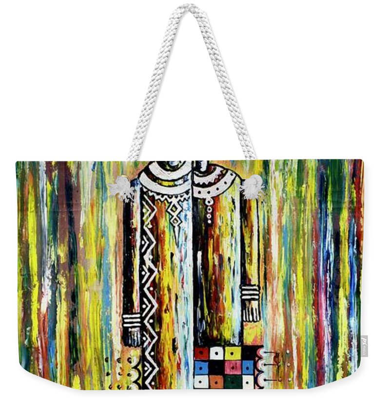 African Artists Weekender Tote Bag featuring the painting Two Loves by Femi