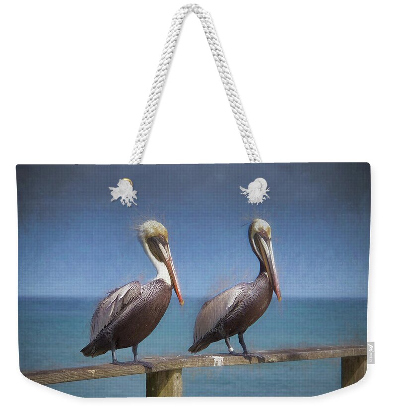 Pelican Prints Weekender Tote Bag featuring the photograph Twins by Phil Mancuso