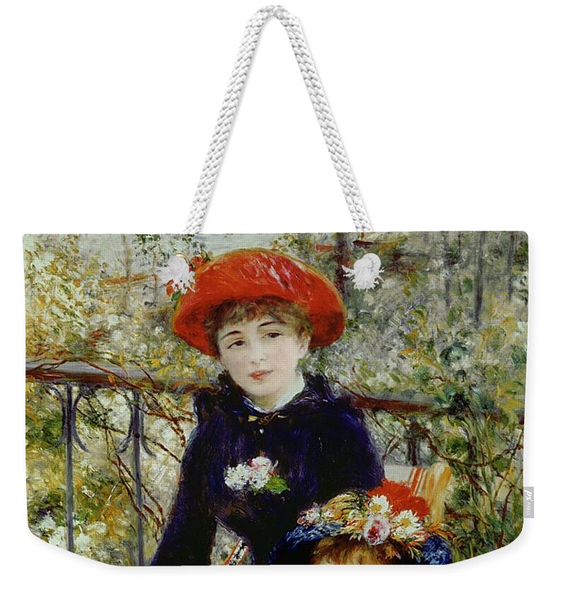 Two Weekender Tote Bag featuring the painting Two Sisters by Pierre Auguste Renoir