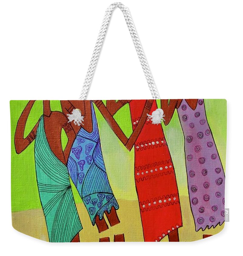  Weekender Tote Bag featuring the painting Ululation by Gathinja