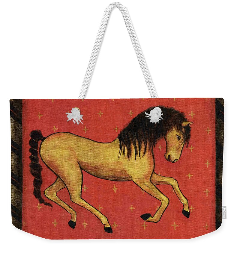 Horse Weekender Tote Bag featuring the painting Unbridled ... From the Tapestry Series by Terry Webb Harshman