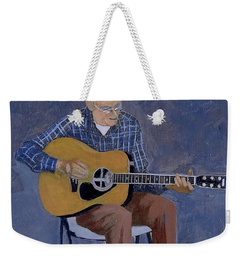 Music Weekender Tote Bag featuring the mixed media Uncle Dude by Jerry Walker