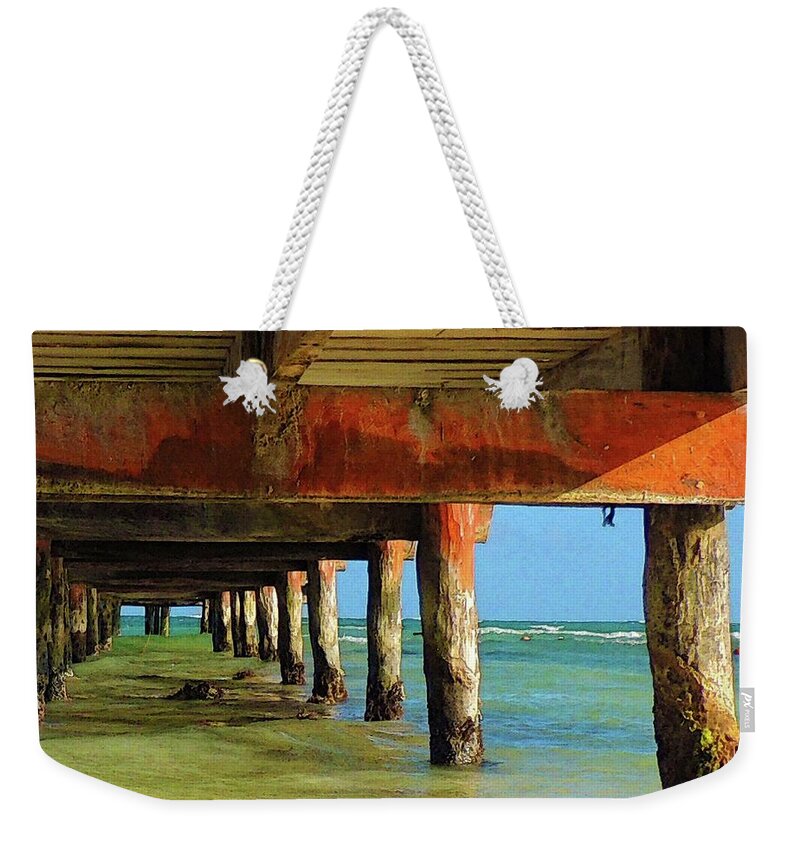 Docks Weekender Tote Bag featuring the photograph Under Dock by Coke Mattingly